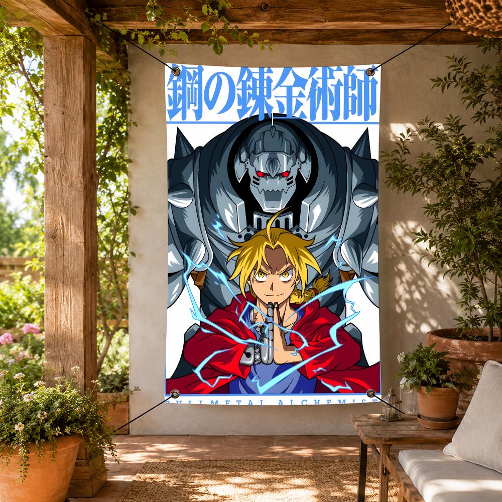 Home Garden Alchemist - Bendera Dekoratif Anime F-Fullmetal Alchemist untuk